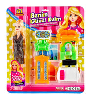 Fil Oyuncak Benim Güzel Evim Bebek ve Mobilyalı Ev Seti 7 Parça