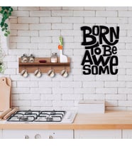 BK Home Doğal Ahşap Raflı Dekoratif Fincan Askılığı ve Duvar Süsü-2 (Beyaz)