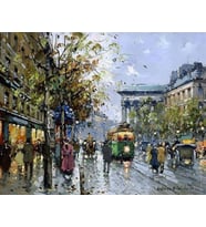 Cadde Kalabalıgı Sayılarla Boyama Seti 40x50 cm (Tuvale Gerili)