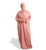 Pudra Tek Parça Namaz Elbisesi Viskon Düz 2503_06