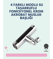 Krom Kaplamalı Çok Fonksiyonlu Musluk Başlığı Paslanmaz Malzeme
