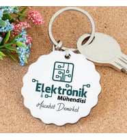Kişiye Özel Elektronik Mühendisi Papatya Anahtarlık
