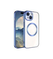 Apple iPhone 15 Uyumlu Kılıf M-safe Wireless Şarj Özellikli Zore Setro Silikon (Açık Mavi)