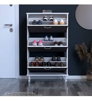 Modilayn VARBİ Kapı Önü 72x 127x 26 cm’ lik 3 Düşer Kapak 6 Göz Raf Bölmeli Ayakkabılık