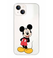 Apple iPhone 13 Mini Uyumlu Kapak Mickey Mouse Tasarımlı Şeffaf Silikon Kılıf