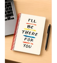 I’ll Be There For You Tasarımlı Spiralli Çizgili Defter – 80 Yaprak, 160 Sayfa (18 x 24 cm)