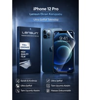 Lensun iPhone 12 Pro Ultra Şeffaf Ekran Koruyucu Film