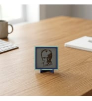 Atatürk Motifli Şık Masaüstü Süs, Modern Çizgilerle Tarihi Değeri Buluşturan Özel Tasarım 10x10 cm