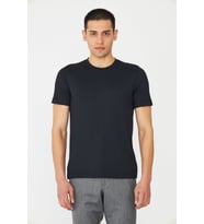Siyah Bisiklet Yaka Basic T-shirt