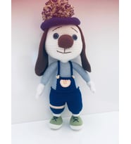 Ressam Köpek Amigurumi Organik Oyuncak