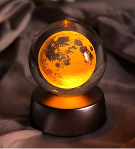 MOBGIFT Dekoratif Rengarenk Işıklı Dolunay Cam Küre