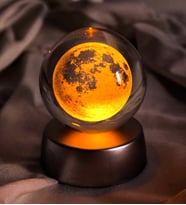 MOBGIFT Dekoratif Rengarenk Işıklı Dolunay Cam Küre