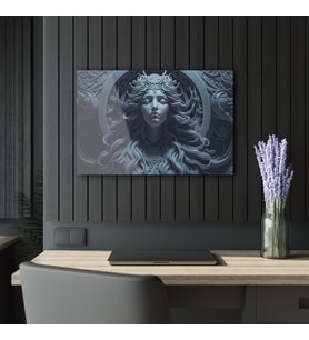 LEYLASER Kadın Model  Medusa 3 Cam Tablo Duvar Dekoru 22