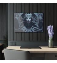 LEYLASER Kadın Model  Medusa 3 Cam Tablo Duvar Dekoru 22