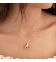 DKMN Gümüş 925 Ayar Gümüş İç İçe Levhalı İsimli Kolye (Gold)