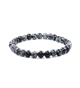 Pigado Hakiki Doğaltaş Obsidyen Taşı Unisex Bileklik