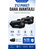 2’li Bluetooth 5.3 Motosiklet Kask Intercom Seti – 2 Kişilik Görüşme, IPX6 Suya Dayanıklı