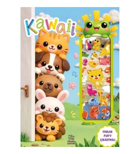 Kawaii - Puffy Parlak Çıkartmalı Boyama Kitabı