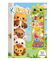 Kawaii - Puffy Parlak Çıkartmalı Boyama Kitabı