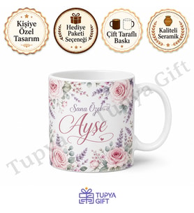 Kişiye Özel Baskılı Kupa Bardak İsme Özel Hediye Porselen Mug