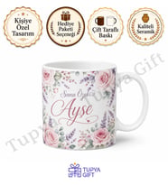 Kişiye Özel Baskılı Kupa Bardak İsme Özel Hediye Porselen Mug
