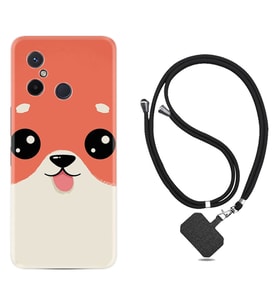Xiaomi Redmi 12C Kılıf Silikon Boyun Askılı İpli Desenli Silikon Sevimli Köpek 1731