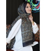 Klasik Desen Kahve Soft Pamuk Şal (Standart)