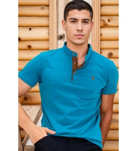 T8560 DEWBERRY T-SHIRT-KOYU TURKUAZ-2