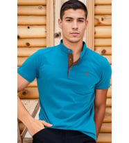 T8560 DEWBERRY T-SHIRT-KOYU TURKUAZ-2
