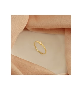 KARE ORTASI TAŞ YÜZÜK (Gold)