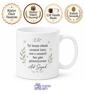 İyi İnsan Yazılı Kişiye Özel Baskılı Kupa Bardak Hediye
