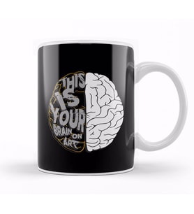 Artistic This Is Your Brain On Art Pun Artists Kupa Bardak Porselen