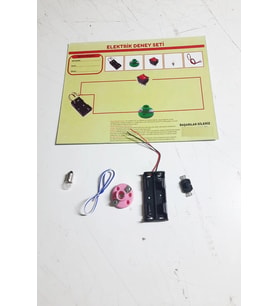 Okul Deney Seti - Elektrik Seti Ampul - Pil Yatağı - Duy -düğme Seti