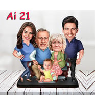 Kişiye Özel Ahşap Biblo - Aile Karikatür Biblo - 5 Kişilik Aile Biblo 4