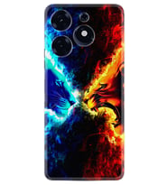 Tecno Spark 10 Pro Kılıf Silikon Desen Özel Seri Red Blue Leon 1714