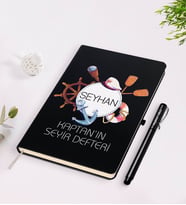 BK Gift Kişiye Özel İsimli Siyah Seyir Defteri ve Kalem Seti-4