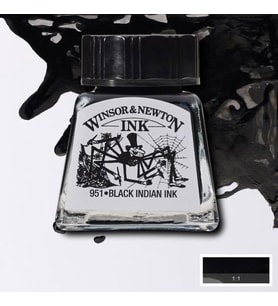 Winsor & Newton Drawing Ink Çizim Mürekkebi 030 Black Indian Ink 