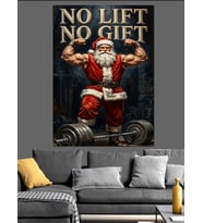 No Lift No Gift Noel Dekoratif Kanvas - Mdf Ahşap Tablo