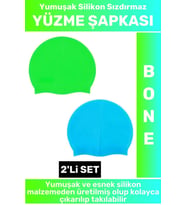 Özel Üretim Su Geçirmez Elastik Yumuşak Yüzücü Havuz Deniz Yüzme Şapkası Silikon Bone 2'Li SET