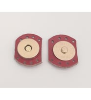 Angel Çanta Aksesuar Kırmızı Renk Gerçek Derili Oval Kenar Mıknatıslı Çıtçıt Light Gold Metalli