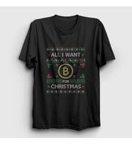 Presmono Unisex Siyah Bitcoin For Christmas Yılbaşı T-Shirt 268974tt