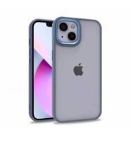 Apple iPhone 13 Kılıf Case, Kamera Lens Korumalı Elektroplatin Kaplama Sert PC Koruyucu Colourful Platinum Serisi (Mavi)