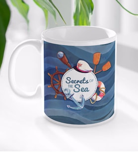 BK Gift Secrets Of The Sea Tasarımlı Beyaz Kupa Bardak-1