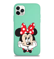 Apple iPhone 11 Pro Uyumlu Lansman Kılıf Minnie Mouse Tasarımlı Altı Kapalı İçi Kadife Kaplı  Kapak (Şeffaf)