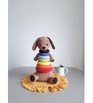 Halkalı Köpek Eğitici Oyuncak Amigurumi El Örgüsü Uyku Arkadaşı