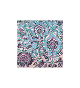 Bursa İpek Mor Flower Desen Twill İpek Eşarp
