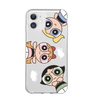 Iphone 11 Uyumlu Powerpuff KIzlar Tasarımlı Şeffaf Telefon Kılıfı
