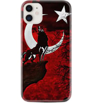Apple iPhone 11 12 13 Mini Kılıf Desemli Silikon Wolf and Moon 2 1381