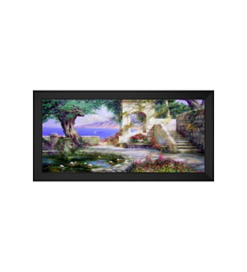 Manzara Temalı Kanvas Tablo 50 x 70 cm Siyah Çerçeve
