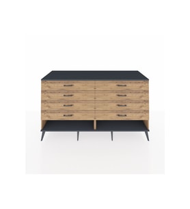 Kronos Konsol 8 Çekmeceli  176x59x99 Çam-Antrasit/Çam